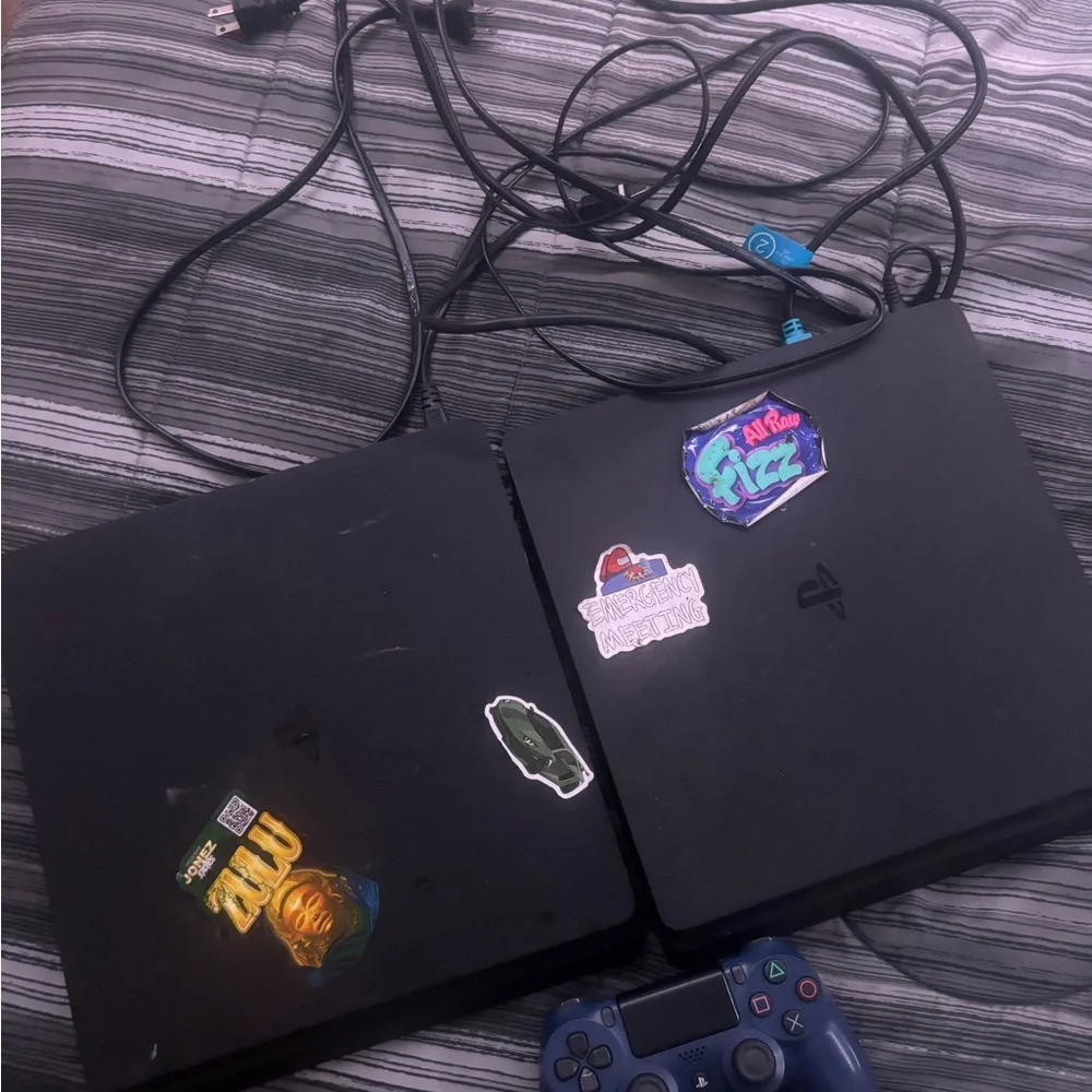 Black Gaming Console with Cables